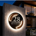 Lumi Halo Timber™ Illuminated Architectural House Sign