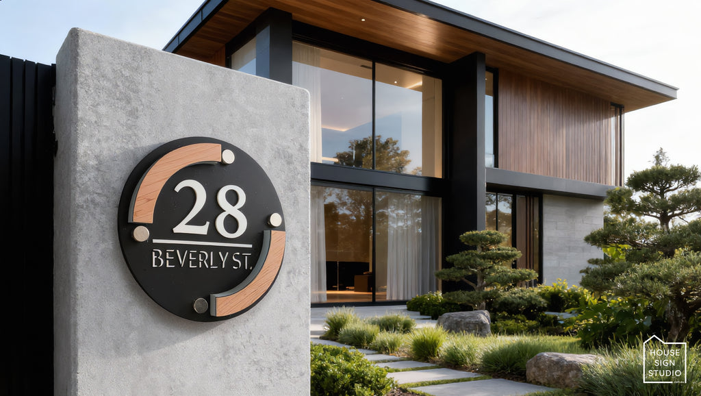 Lumi Halo Timber™ Illuminated Architectural House Sign